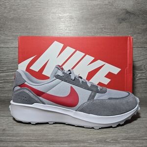 Nike Waffle Nav Running Shoes Wolf Grey University Red NIB Mens Sizes FJ4195-004